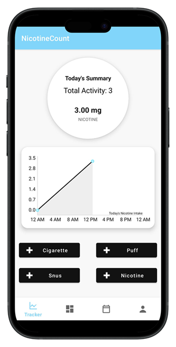 NicotineCount App Interface 1